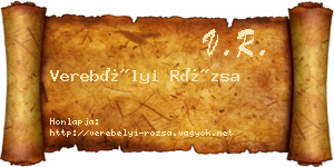 Verebélyi Rózsa névjegykártya